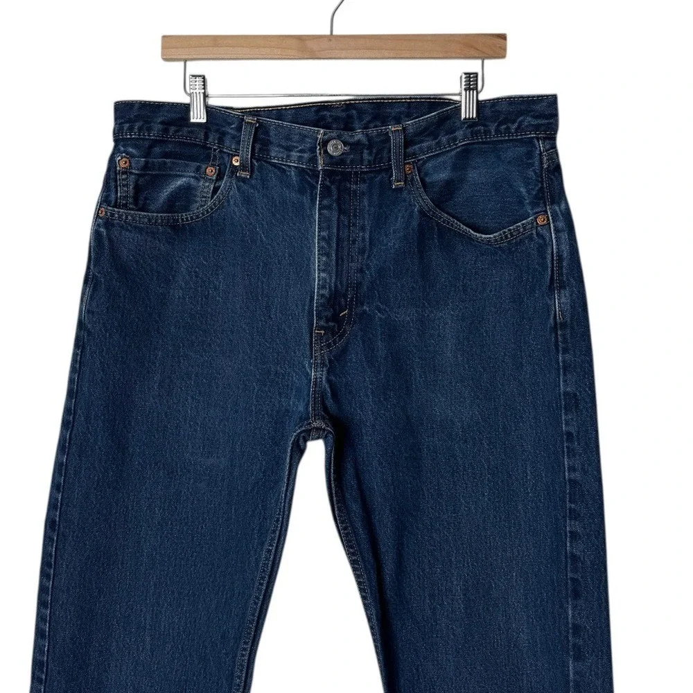 Levi's 505 Regular Mid Rise Regular Fit Straight Leg Jeans Denim Pants Men's 36‎